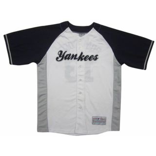 【中古】GENUINE MERCHANDISE MLB "New York Yankees"/ニューヨーク・ヤンキース 半袖 ベースボールシャツ 白×紺×グレー 【サイズ：Boy's 14/16】【#13 RODRIGUEZ】【野球】【スポーツ】【あす楽対応】【古着屋mellow楽天市場店】(ウェア)