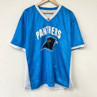 NFL カロライナ パンサーズ Carolina Panthers リバーシブル メッシュ フットボールジャージ 半袖 ロゴ プリント サイズ：2XL ライトブルー×ホワイト  【古着】 古着 【中古】 中古 mellow 【あす楽対応】【古着屋mellow楽天市場店】(アメリカンフットボール)