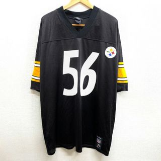 リーボック(Reebok)のリーボック Reebok NFL ピッツバーグ・スティーラーズ Pittsburgh Steelers メッシュ フットボールジャージ 半袖 プリント サイズ：XL  ブラック×イエロー×ホワイト 【古着】 古着 【中古】 中古 mellow 【あす楽対応】 【古着屋mellow楽天市場店】(アメリカンフットボール)