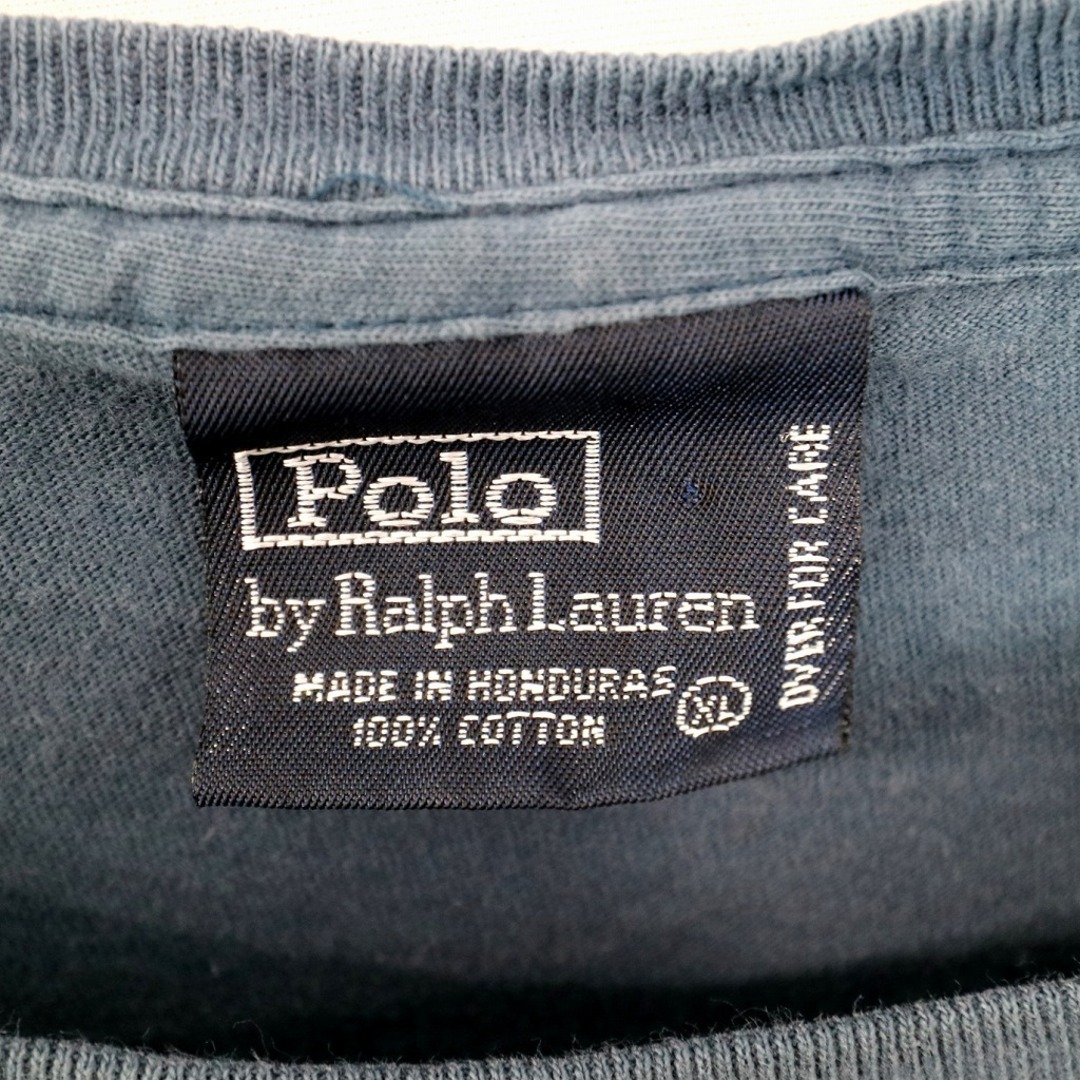 POLO RALPH LAUREN(ポロラルフローレン)のSALE/ 90年代 Polo by Ralph Lauren ポロバイラルフローレン ロゴプリント 長袖Ｔシャツ シングルステッチ ネイビー (メンズ XL)  O0392 メンズのトップス(Tシャツ/カットソー(七分/長袖))の商品写真