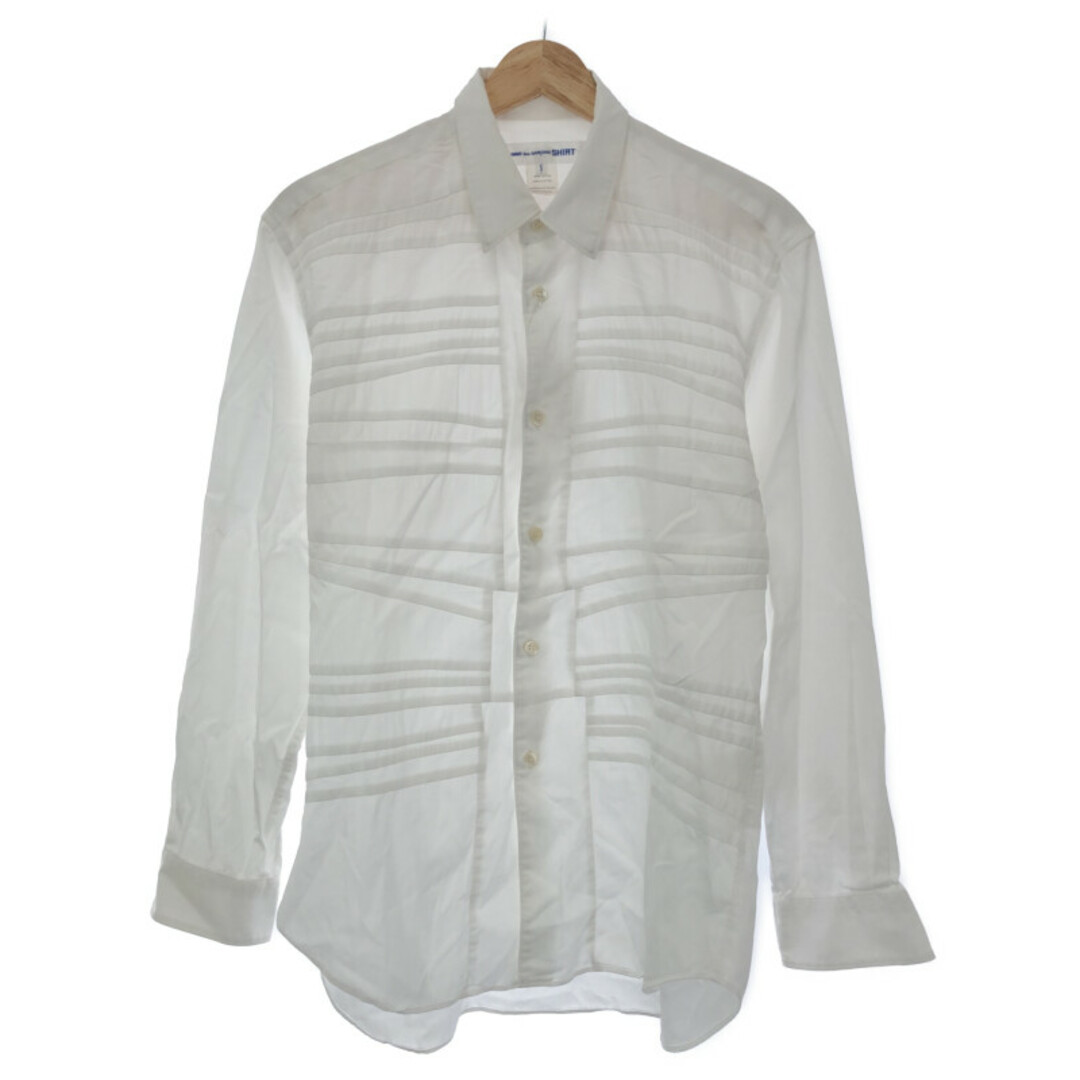 新品未使用品ＳCOMME des GARCONS SHIRT コムデギャルソンシャツ 21SS cotton print poplin フロントデザインシャツ ホワイト S