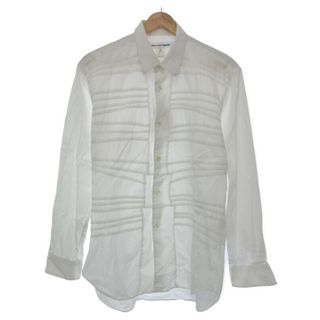 コムデギャルソン(COMME des GARCONS)のCOMME des GARCONS SHIRT コムデギャルソンシャツ 21SS cotton print poplin フロントデザインシャツ ホワイト S(シャツ)