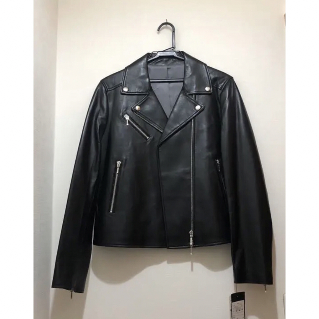 ☆新品☆LORITTI ロリッティ 羊革 レザー ライダースジャケツト 黒 L-