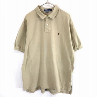 ポロラルフローレン(POLO RALPH LAUREN)のPolo by Ralph Lauren ポロバイラルフローレン ワンポイントロゴ ポロシャツ ベージュ (メンズ XL) 中古 古着 O0486(ポロシャツ)