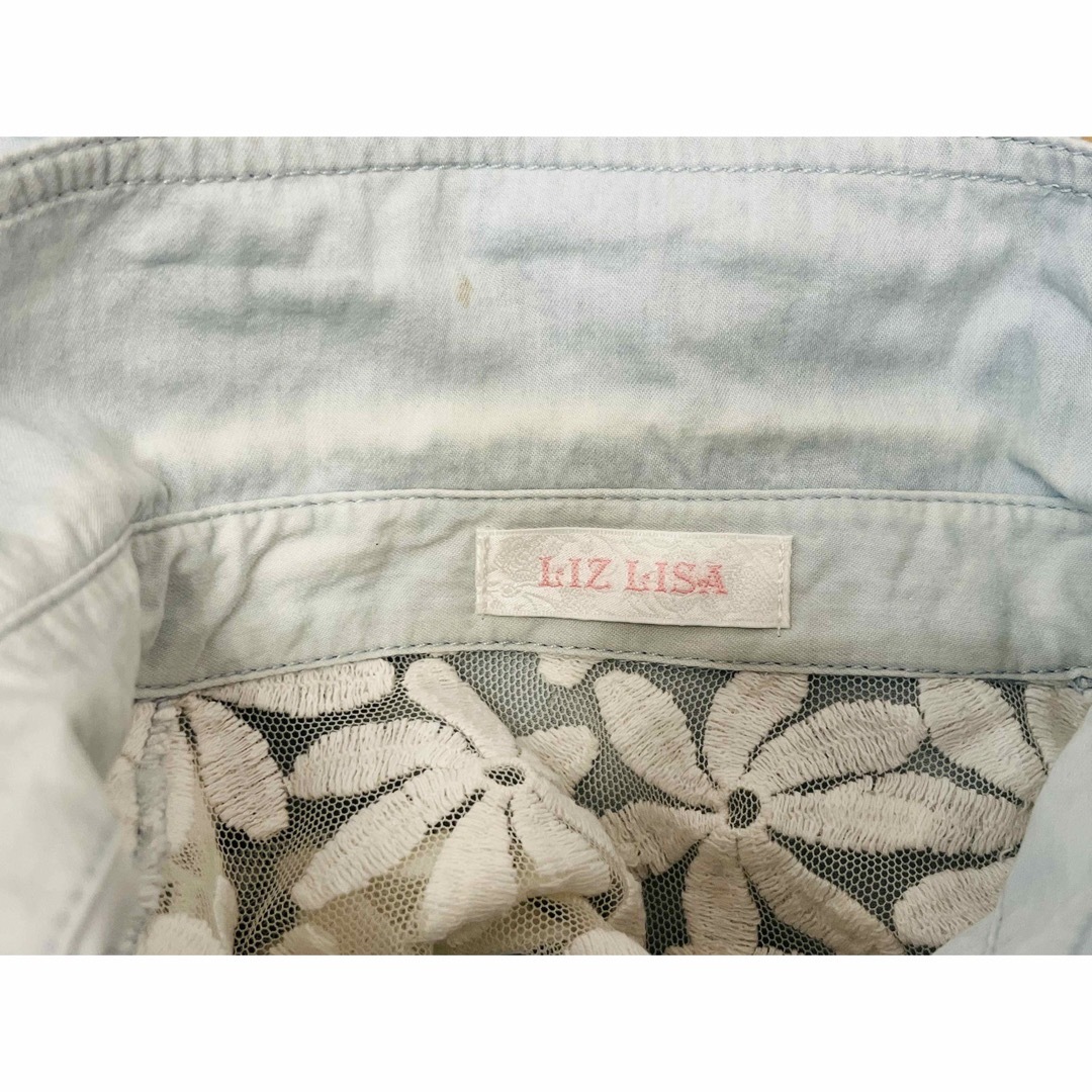 LIZ LISA(リズリサ)のLIZLISA リズリサ  デニム　ジャケット　花柄　レース　フリル　完売品 レディースのジャケット/アウター(Gジャン/デニムジャケット)の商品写真