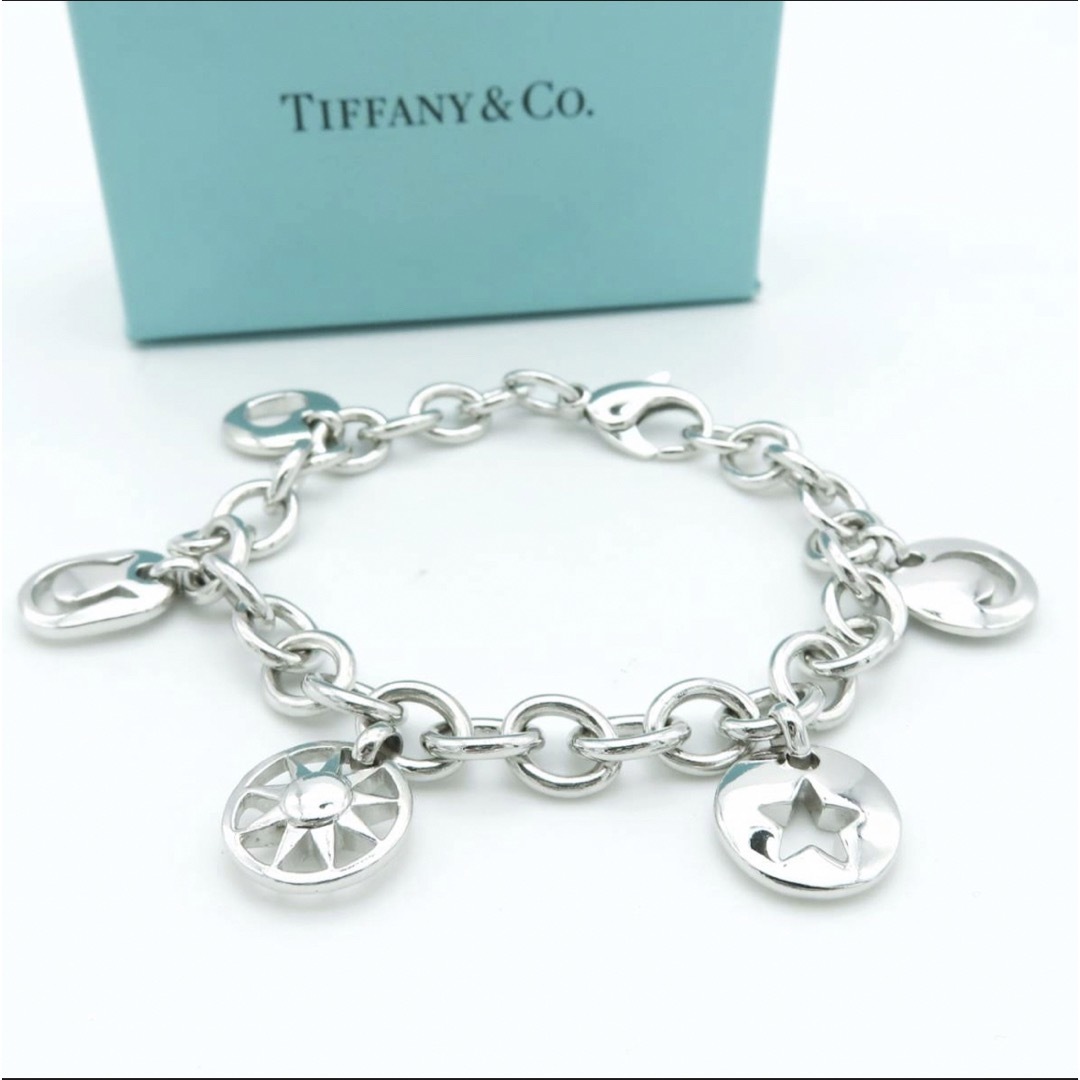 希少 TiffanyCo. ティファニー ブレスレット 5チャーム シルバー