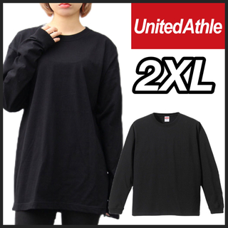 ユナイテッドアスレ(UnitedAthle)の新品未使用 ユナイテッドアスレ 無地 長袖Tシャツ ロンT 黒 ブラック 2XL(Tシャツ/カットソー(七分/長袖))