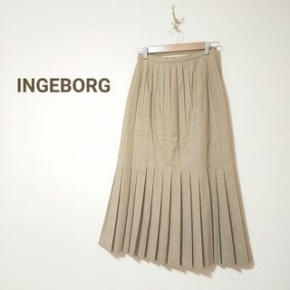 インゲボルグ(INGEBORG)のインゲボルグ　コットンプリーツロングスカート　Aライン　上品　上質　重厚感(ロングスカート)