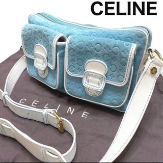 セリーヌ(celine)のCELINE スエード　ショルダーバッグ　クロスボディ　Cマカダム　総柄(ショルダーバッグ)