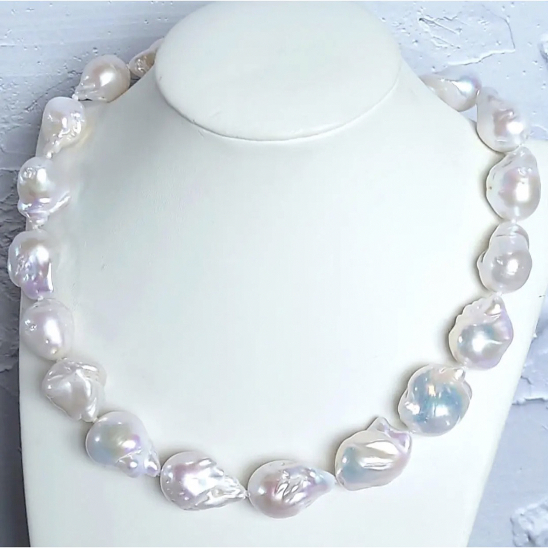 最高品質 天然真珠 （ A005）大粒  バロックパール ネックレス
