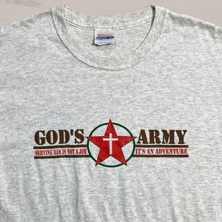 WWH  Tシャツ 古着 90s  グレー ゴッズアーミー　軍隊　スター　星(Tシャツ/カットソー(半袖/袖なし))