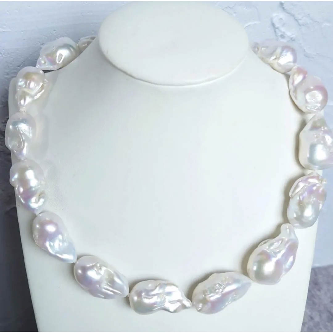 最高品質 天然真珠 （ A003）大粒  バロックパール ネックレス