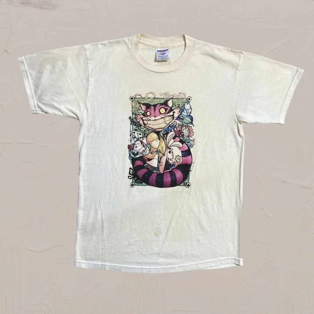 WWM Tシャツ ビンテージ 古着 不思議の国のアリス シャム猫 WWM Tシャツ ビンテージ 古着 不思議の国のアリス シャム猫