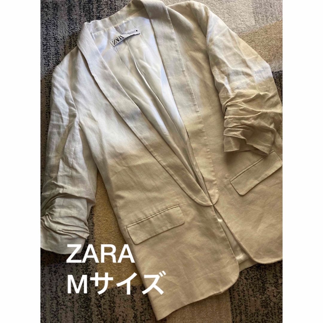 美品　ZARA リネン地　テーラードジャケット | フリマアプリ ラクマ