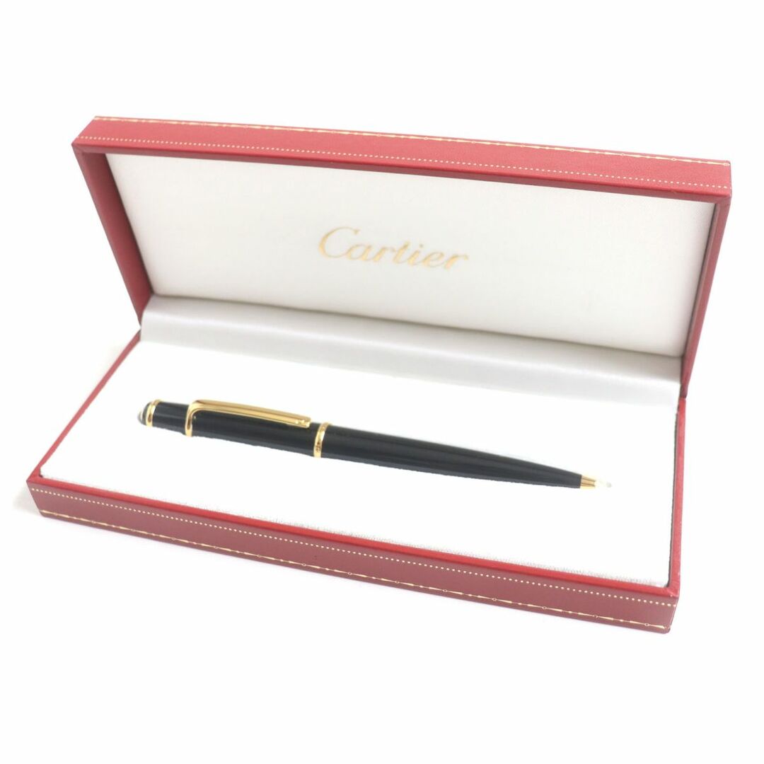 Cartier(カルティエ)の極美品▼Cartier カルティエ ディアボロ ドゥ カルティエ ブルージュムストーン ツイスト式 ボールペン ブラック×ゴールド 仏製 ケース付 インテリア/住まい/日用品の文房具(ペン/マーカー)の商品写真