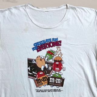 WWP イラスト Tシャツ 古着   白 エムアンドエムズ　m&m's 駄菓子(Tシャツ/カットソー(半袖/袖なし))