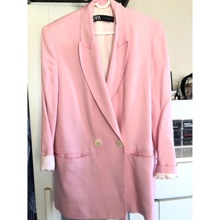 ZARA　テーラードブレザー　Lサイズ　ピンク