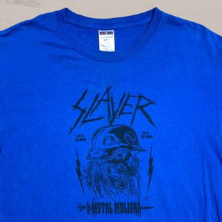 WWT バンド Tシャツ 古着   青 スレイヤー　SLAYER　メタル　ロック(Tシャツ/カットソー(半袖/袖なし))