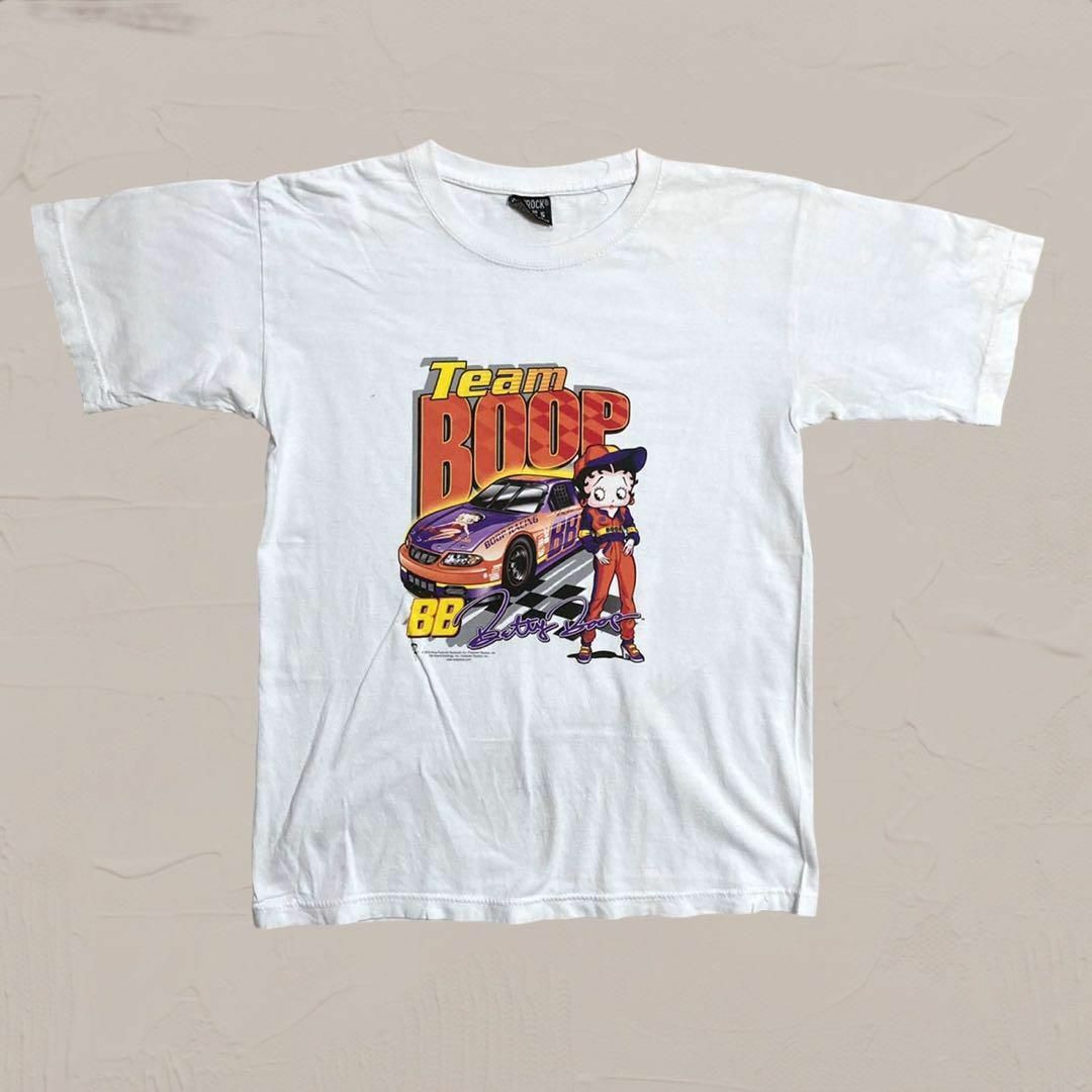 WWU  Tシャツ 古着 パキ製 白 ベティブープ　車　ホットロッド　BETTY メンズのトップス(Tシャツ/カットソー(半袖/袖なし))の商品写真