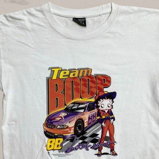 WWU  Tシャツ 古着 パキ製 白 ベティブープ　車　ホットロッド　BETTY(Tシャツ/カットソー(半袖/袖なし))