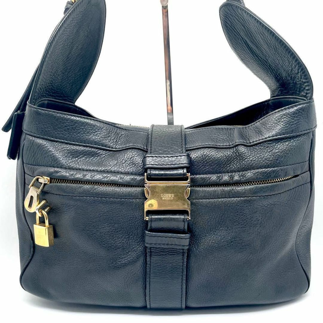 LOEWE ロエベ ワンショルダー ハンドバッグ レザー ブラック