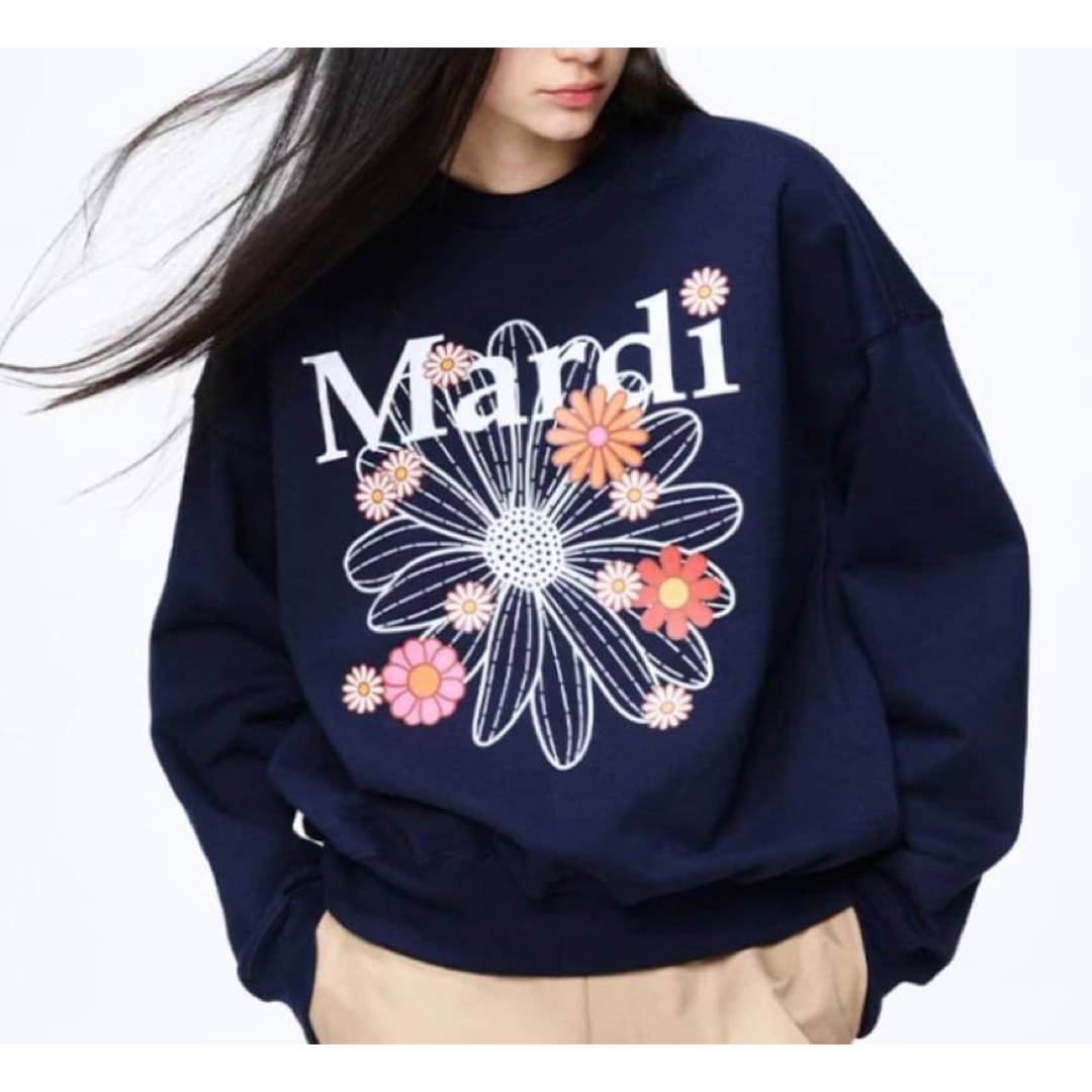 マルディメクルディ ネイビー スウェット NAVY WHITE 長袖 マルディメクルディ ネイビー スウェット NAVY WHITE 長袖
