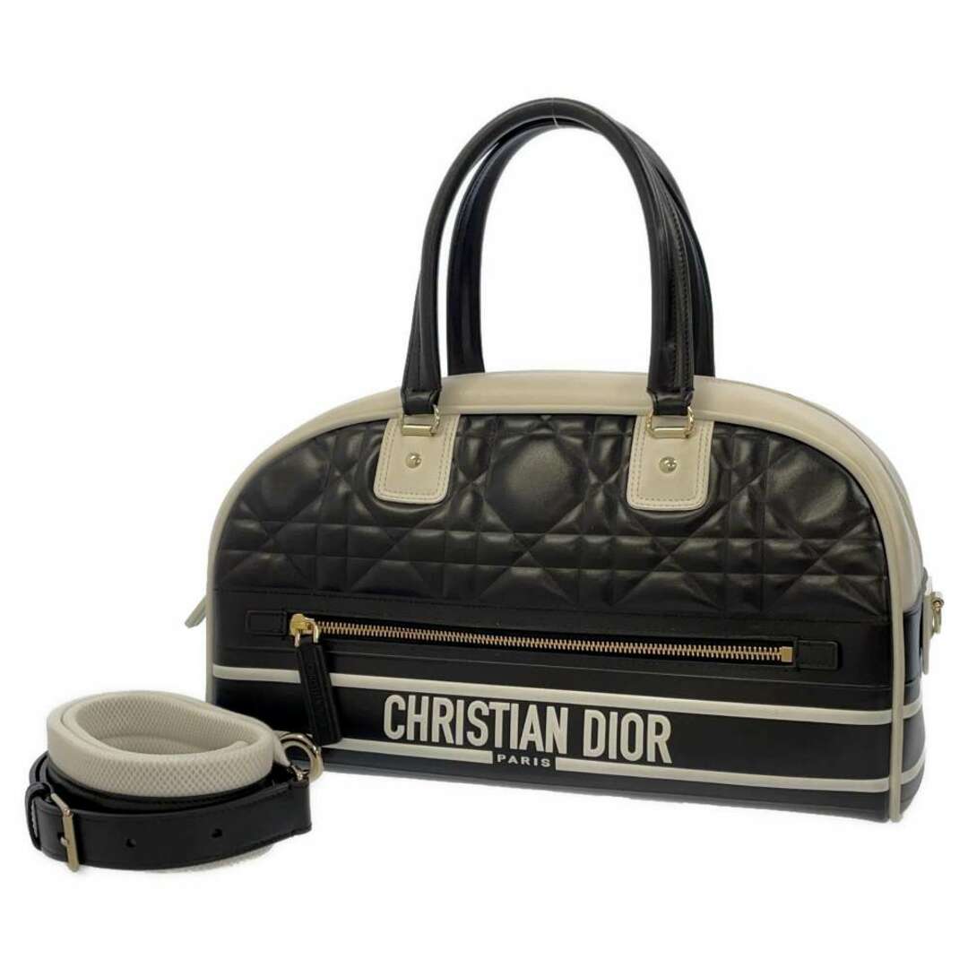 レディースクリスチャン・ディオール ハンドバッグ ヴァイブ  ボーリングバッグ マクロカナージュ M6202OFCA_M911 Christian Dior 2way 黒 白