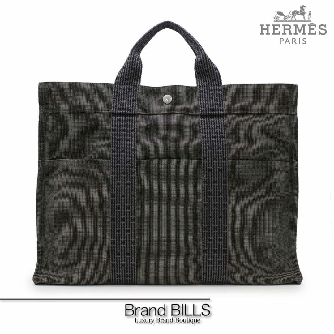 【極美品】HERMES トートバッグ エールライン シルバー金具 グレーLunaShops