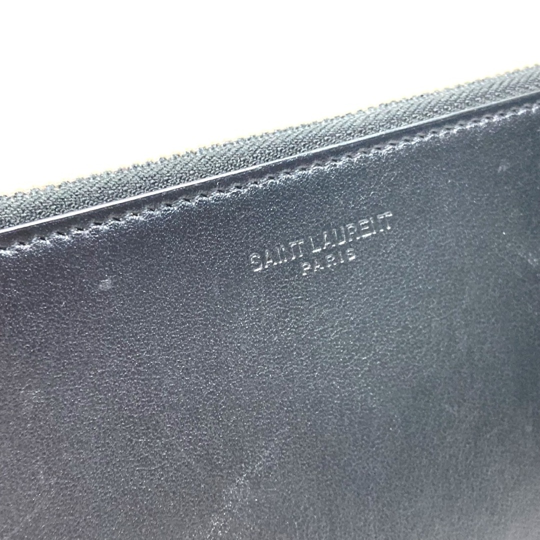 サンローランパリ SAINT LAURENT PARIS ロゴ ワッペン 397295 ポーチ カバン クラッチバッグ レザー ブラック