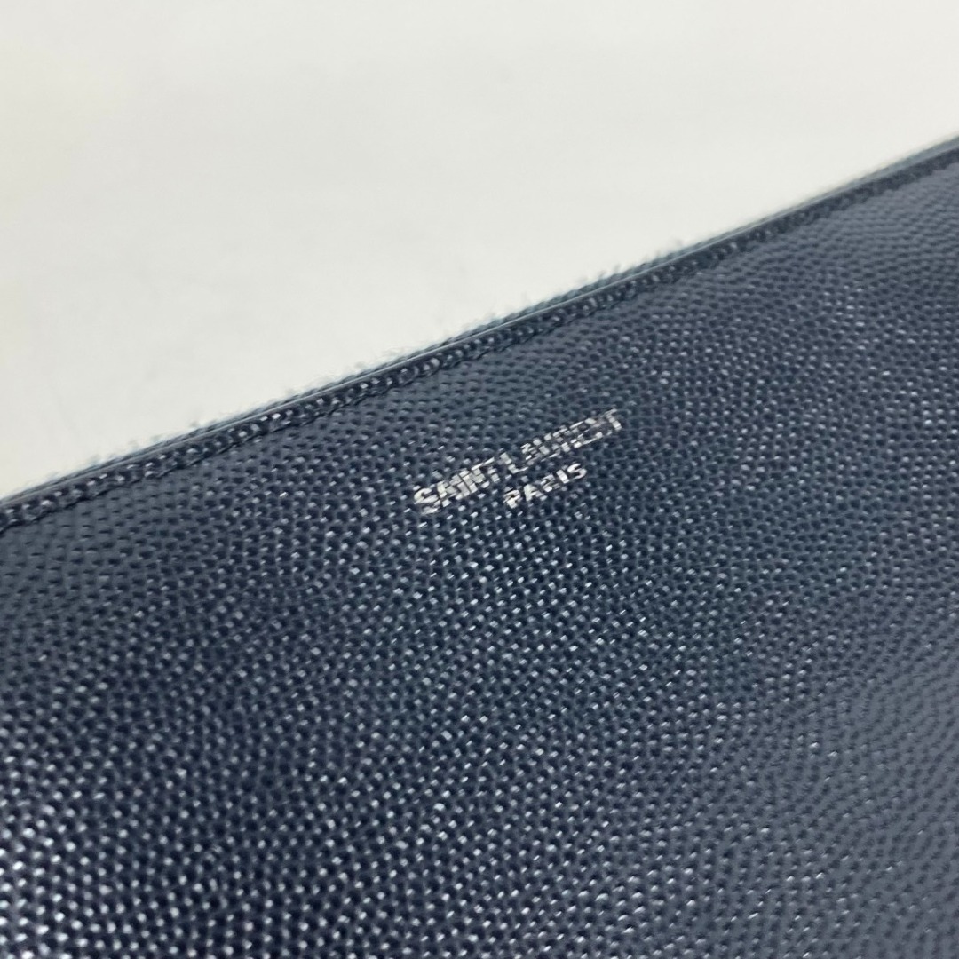 サンローランパリ SAINT LAURENT PARIS クラシック サンローラン ミニジップ タブレットスリーブ 397294 ポーチ カバン  クラッチバッグ レザー ダークネイビー