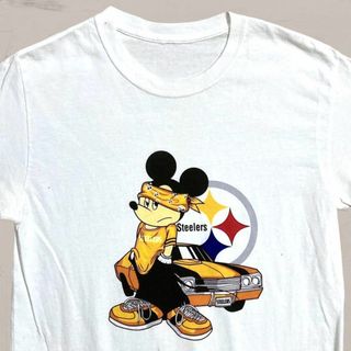 WXH アメフト Tシャツ 白 ミッキー　スティーラーズ　steelers(Tシャツ/カットソー(半袖/袖なし))