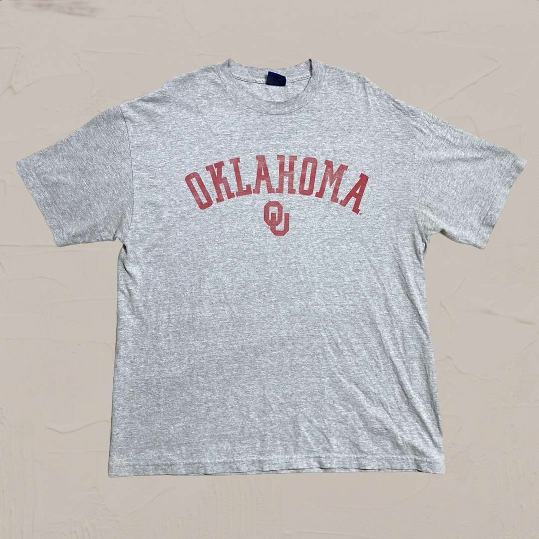 WXJ カレッジ Tシャツ 古着   グレー オクラホマ　大学　OKLAHOMA メンズのトップス(Tシャツ/カットソー(半袖/袖なし))の商品写真