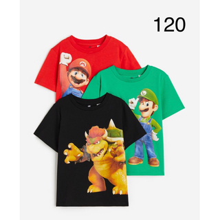 エイチアンドエム(H&M)の新品未開封　スーパーマリオ　Tシャツ　3枚セット　120-130(Tシャツ/カットソー)