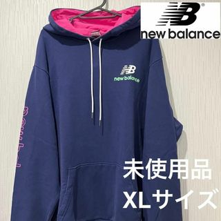 ニューバランス(New Balance)の未使用品　メンズ　ニューバランスパーカー　ネイビー　XLサイズ(パーカー)