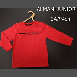 アルマーニ ジュニア(ARMANI JUNIOR)のアルマーニジュニア　長袖トップス　ロンＴ　赤【2A/94cm】(Tシャツ/カットソー)