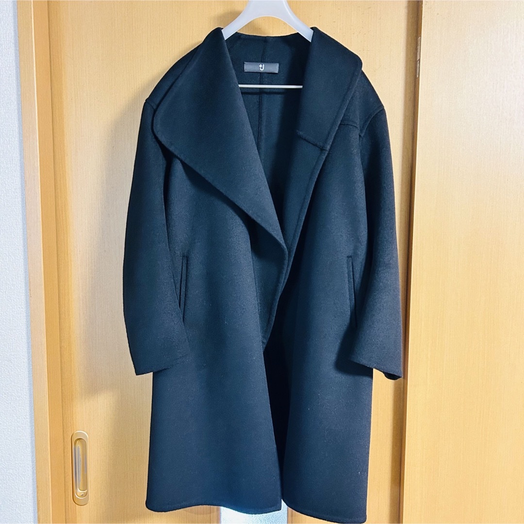 UNIQLO(ユニクロ)のユニクロ +J  カシミヤ ブレンド ノーカラー コート　サイズXS レディースのジャケット/アウター(ロングコート)の商品写真