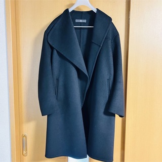 新品タグ付き✨ユニクロ +J カシミヤブレンドノーカラーコート 大きいサイズ 紺