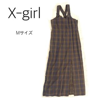 エックスガール(X-girl)の【X-girl】ブラウンチェック マキシワンピース ロングワンピース(ロングワンピース/マキシワンピース)