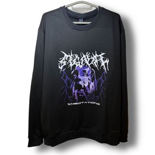 即日発送 デスメタルロゴ 長袖Tシャツ 新品 Lサイズ サブカル 地雷 パンク(スウェット)