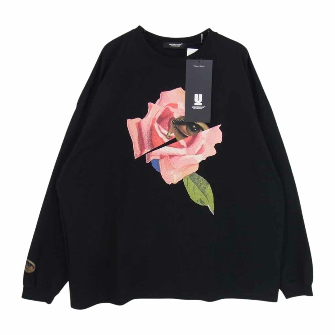 UNDERCOVER(アンダーカバー)のUNDERCOVER アンダーカバー カットソー 23SS UC1C1894 WOMENS ROSE/EYE コットン ロング Tシャツ ブラック系 2【極上美品】【中古】 レディースのトップス(カットソー(長袖/七分))の商品写真