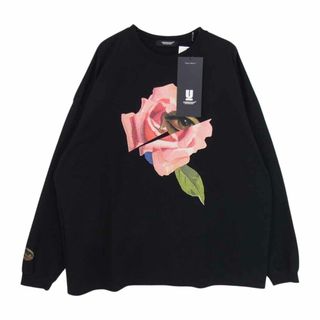 アンダーカバー(UNDERCOVER)のUNDERCOVER アンダーカバー カットソー 23SS UC1C1894 WOMENS ROSE/EYE コットン ロング Tシャツ ブラック系 2【極上美品】【中古】(カットソー(長袖/七分))