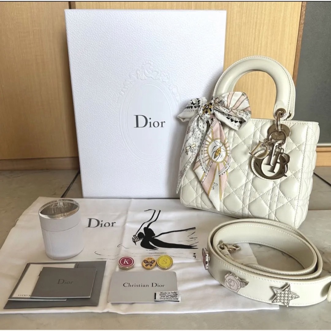 【Christian Dior】MY ABCDIOR バッグスモール（ホワイト）ゴールド