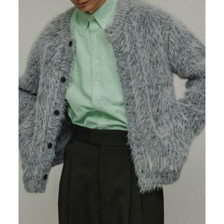 【グレー系（09）】[TOPS]SHAGGY KNIT CARDIGAN UNISEX(カーディガン)