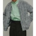 【グレー系（09）】[TOPS]SHAGGY KNIT CARDIGAN UNI