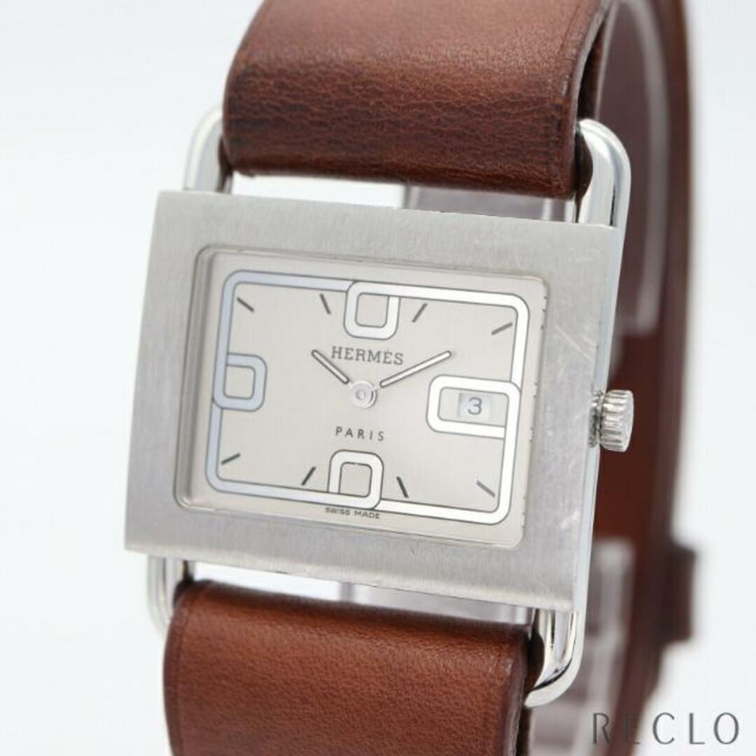バレニア レディース 腕時計 クオーツ SS レザー シルバー ブラウン シルバー文字盤