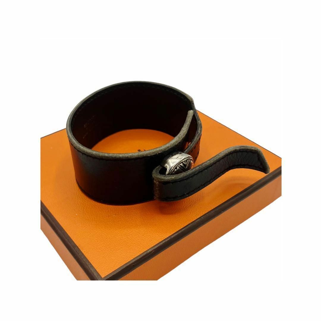 ⭐️良品⭐️エルメス トゥアレグ レザー ブレスレット バングル ブラック-