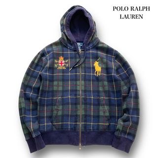 ポロラルフローレン(POLO RALPH LAUREN)の【POLO RALPH LAUREN】デカポニー刺繍 チェック柄 ジップパーカー(パーカー)