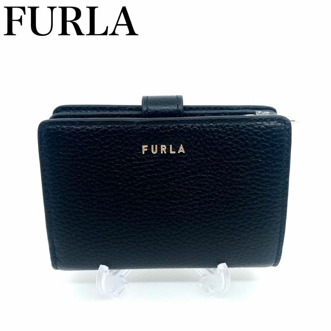 新品未使用☆ FURLA フルラ 折り財布 財布 二つ折り ブラック