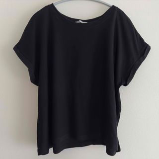 ザラ(ZARA)のZARA カットソー Tシャツ 無地 ブラック Mサイズ(Tシャツ/カットソー(半袖/袖なし))