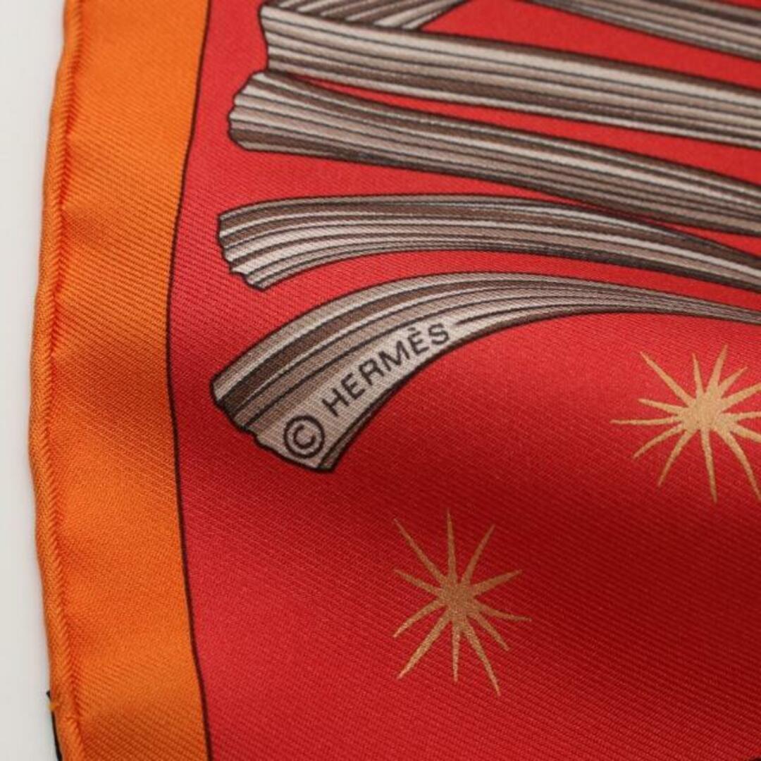 カレ90 「LIFT PROFILE」 スカーフ シルク オレンジ マルチカラー